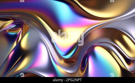 Abstrakter holografischer Vektor-Hintergrund 80s - 90s, trendige, farbenfrohe Textur. Stock Vektor