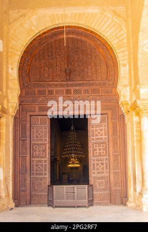 Die große Moschee von Kairouan. Eine verehrte religiöse Stätte in Tunesien. Nordafrika Stockfoto