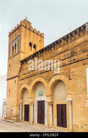 Die große Moschee von Kairouan. Eine verehrte religiöse Stätte in Tunesien. Nordafrika Stockfoto