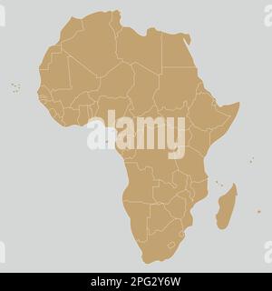 Politische leere Afrika-Karte Vektordarstellung. Bearbeitbare und deutlich beschriftete Ebenen. Stock Vektor
