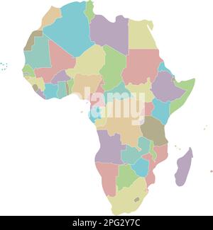 Politische leere Afrika-Karte Vektordarstellung isoliert auf weißem Hintergrund. Bearbeitbare und deutlich beschriftete Ebenen. Stock Vektor