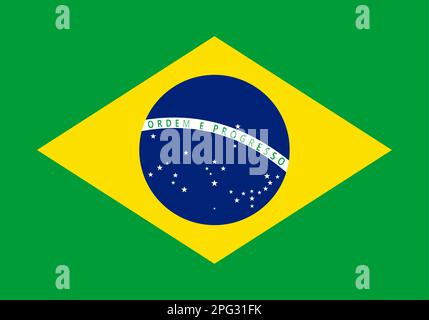Nationalflagge Brasiliens. Vektorillustraiton. Korrekte Flagge Brasiliens Stock Vektor