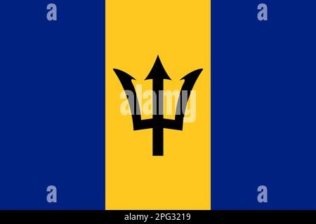 Korrekte Flagge von Barbados. Vektordarstellung EPS 10 Stock Vektor