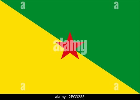 Nationalflagge von Französisch-Guayana, offizielle Farben und richtige Proportionen. Flagge von Französisch-Guayana. Vektordarstellung. EPS10 Stock Vektor