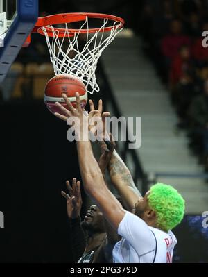 Trelaze, Frankreich. 20. März 2023. Justin Patton von Cholet Basket beim French Cup, Top 8, Viertelfinale Basketballspiel zwischen LDLC ASVEL und Cholet Basket am 18. März 2023 in der Arena Loire in Trelaze, Frankreich. Foto: Laurent Lairys/ABACAPRESS.COM Kredit: Abaca Press/Alamy Live News Stockfoto