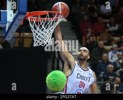 Trelaze, Frankreich. 20. März 2023. Perris Ellis von Cholet Basket während des French Cup, Top 8, Viertelfinale Basketballspiels zwischen LDLC ASVEL und Cholet Basket am 18. März 2023 in der Arena Loire in Trelaze, Frankreich. Foto: Laurent Lairys/ABACAPRESS.COM Kredit: Abaca Press/Alamy Live News Stockfoto