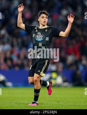 Gabri Veiga von RC Celta während des Spiels in La Liga zwischen RCD Espanyol und RC Celta de Vigo spielte am 18. März im RCDE-Stadion in Barcelona, Spanien. (Foto: Sergio Ruiz PRESSIN) Stockfoto