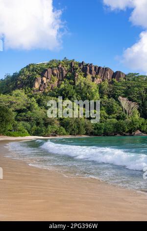 Unberührter Strand Anse Louis Westküste Mahe Seychellen Stockfoto