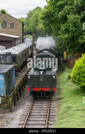 Haworth Station an der Keighley and Worth Valley Railway Line, Haworth, Yorkshire, England Stockfoto