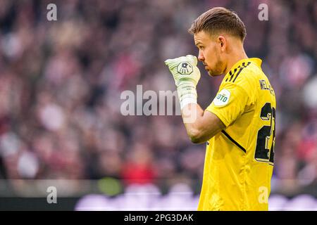 AMSTERDAM, NIEDERLANDE - MÄRZ 19: Torhüter Timon Wellenreuther von Feyenoord während des niederländischen Eredivisie-Spiels zwischen Ajax und Feyenoord bei Johan C. Stockfoto