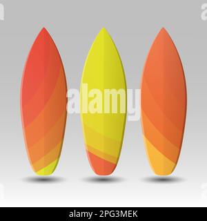 Vector Surfboards Design mit abstrakten bunten geometrischen Formen Stock Vektor