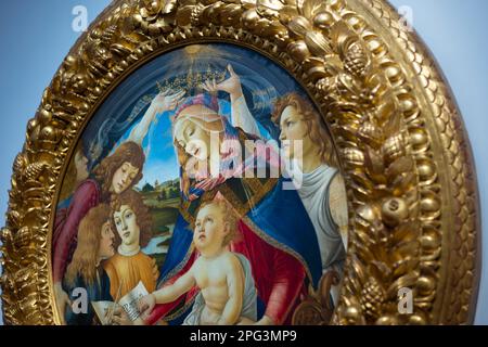 Werke von Sandro Botticelli in den Uffizien in Florenz Stockfoto