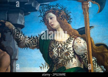 Werke von Sandro Botticelli in den Uffizien in Florenz Stockfoto