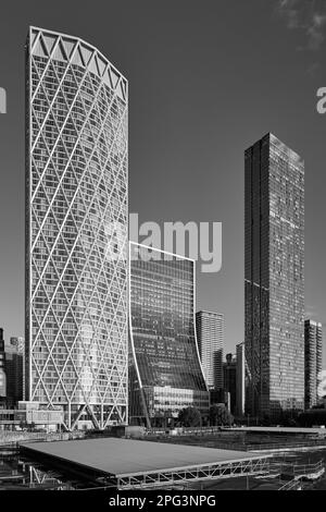 The Newfoundland, One & Five Bank Street, Landmark Pinnacle; Isle of Dogs, London, Großbritannien Stockfoto