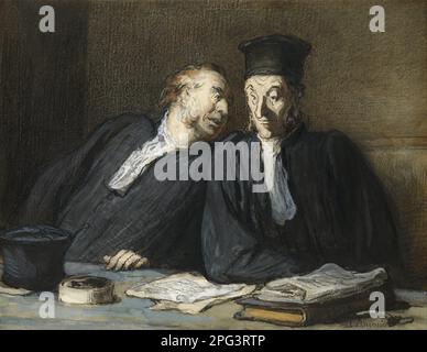 Zwei Anwälte sprechen 1808/1879 von Honore Daumier Stockfoto