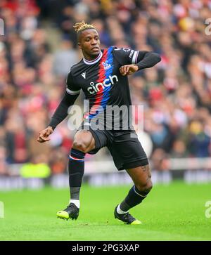 London, Großbritannien. 19. März 2023. 19. März 2023 - Arsenal/Crystal Palace - Premier League - Emirates Stadium Crystal Palace's Wilfred Zaha während des Premier League-Spiels im Emirates Stadium, London. Bildkredit: Mark Pain/Alamy Live News Stockfoto