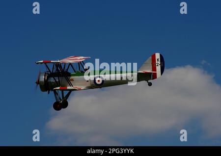 Shuttleworth Collection Avro Tutor, G-AHSA, K3241, Old Warden, Bedford, England, Vereinigtes Königreich, Stockfoto