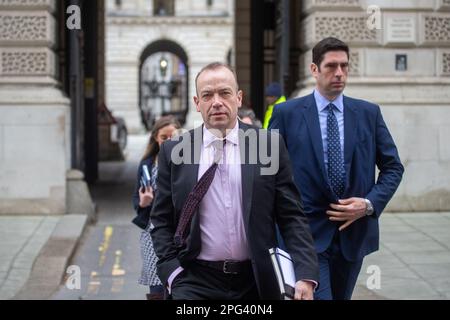 London, England, Großbritannien. 20. März 2023. Chris HEATON-HARRIS, Staatssekretär für Nordirland, ist in Whitehall zu sehen. (Kreditbild: © Tayfun Salci/ZUMA Press Wire) NUR REDAKTIONELLE VERWENDUNG! Nicht für den kommerziellen GEBRAUCH! Stockfoto