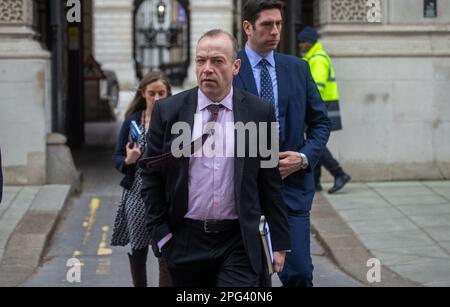 London, England, Großbritannien. 20. März 2023. Chris HEATON-HARRIS, Staatssekretär für Nordirland, ist in Whitehall zu sehen. (Kreditbild: © Tayfun Salci/ZUMA Press Wire) NUR REDAKTIONELLE VERWENDUNG! Nicht für den kommerziellen GEBRAUCH! Stockfoto