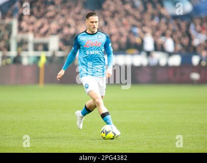 Piotr Zielinski von SSC Napoli während des Fußballspiels der Italienischen Serie A zwischen dem Turin FC und dem SSC Napoli am 19. März 2023 im Stadio Olimpico Grande T. Stockfoto