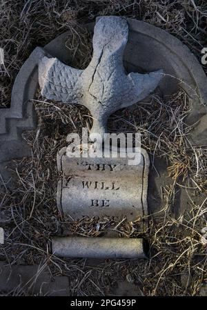 Ein Grab in deinem Lady Grey Friedhof. Stockfoto