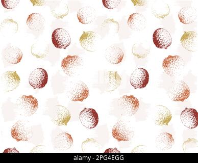 Lychee-Fruchtmuster farbenfrohe Vintage-Vektorstruktur Stock Vektor