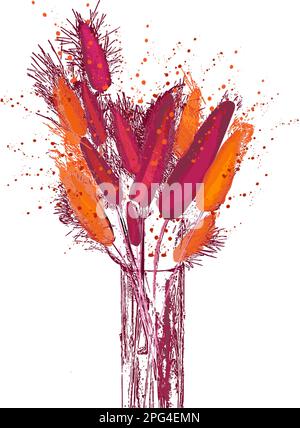 Farbenfrohe Blumendekoration Vektor Aquarelle Stock Vektor