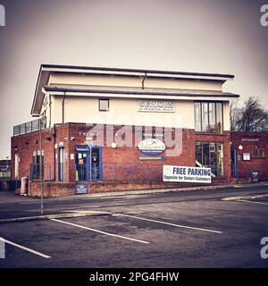 Seniors Fish and Chips Restaurant und Take Away in Marsh Mill, Thornton in der Nähe von Blackpool Stockfoto