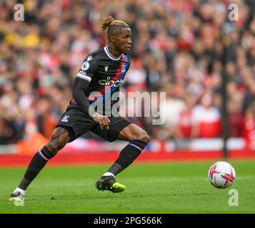 London, Großbritannien. 19. März 2023. 19. März 2023 - Arsenal/Crystal Palace - Premier League - Emirates Stadium Crystal Palace's Wilfred Zaha während des Premier League-Spiels im Emirates Stadium, London. Bildkredit: Mark Pain/Alamy Live News Stockfoto