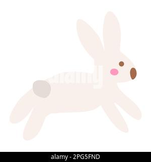 Handgezeichneter niedlicher Hase, Hase mit Kindermotiv, Vektorbild Stock Vektor