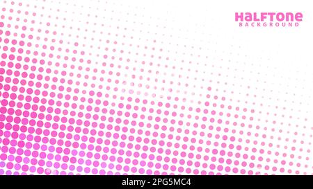 Abstrakter Halbtonhintergrund mit persischen rosa Punkten auf einem weißen. Einfaches grafisches Vektormuster Stock Vektor