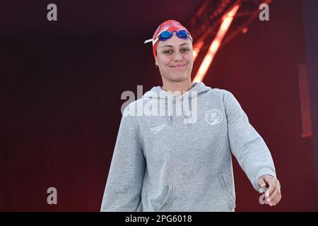 Emma Terebo während eines neuen Schwimmwettbewerbs, den Giant Open am 19. März 2023, im Dom von Saint-Germain-en-Laye, Frankreich. Foto: Victor Joly/ABACAPRESS.COM Stockfoto