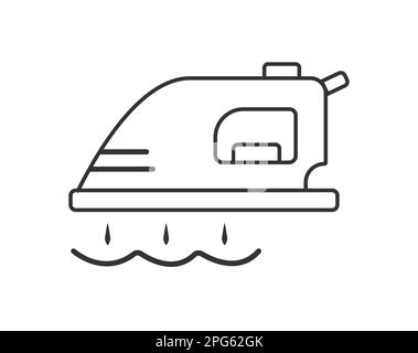 Eisensymbol. Eisenschwarzes Piktogramm auf weißem Hintergrund. Das Konzept der Haushaltsgeräte für die Haus- und Hausreinigung. Vektor Stock Vektor
