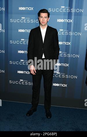 Nicholas Braun besucht am 20. März 2023 die Premiere des roten Teppichs von HBO im Jazz im Lincoln Center in New York, New York, USA. Robin Platzer/Twin Images/Credit: SIPA USA/Alamy Live News Stockfoto