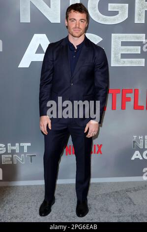 Hollywood, USA. 20. März 2023. Gabriel Basso kommt am Montag, den 20. März 2023, zum Night Agent Special Screening im Tudum Theater in Hollywood, Kalifornien. (Foto: Juan Pablo Rico/Sipa USA) Guthaben: SIPA USA/Alamy Live News Stockfoto