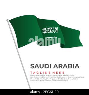 Vorlage Vektor Saudi-Arabien Flagge modernes Design. Vektordarstellung Stock Vektor