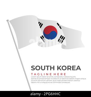 Vorlage Vektor Südkorea Flagge modernes Design. Vektordarstellung Stock Vektor