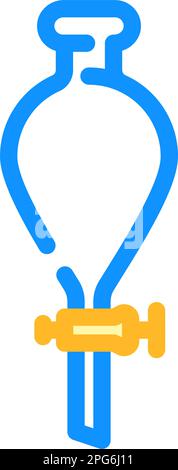 Vektordarstellung des Farbsymbols für den Scheidetrichter für chemische Glaswaren im Labor Stock Vektor