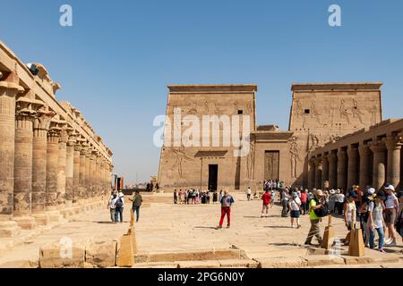 Philae Tempel, in der Nähe von Assuan, Ägypten Stockfoto