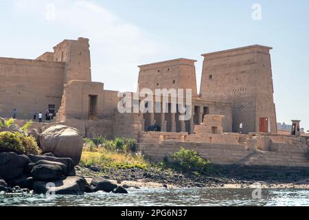 Philae Tempel, in der Nähe von Assuan, Ägypten Stockfoto