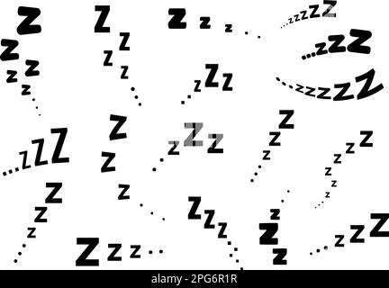 Symbolgruppe für ZZZ-Sleep-Snore-Textvektoren. Stock Vektor