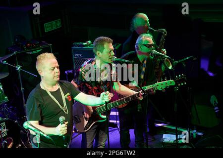 Die Blockheads treten in den Acapela Studios auf, Pentyrch, März 2023 Stockfoto