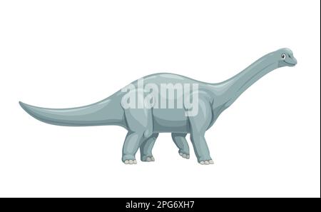 Cartoon-Haplocanthosaurus-Dinosaurier-Charakter. Isoliertes Vektortier mit antikem Pflanzenfresser. Die ausgestorbene Gattung der mittleren Sauropod mit langem Hals und Ta Stock Vektor