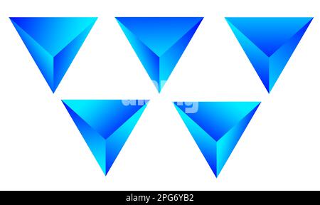 Rautendreieck Farbverlauf hellblau-weißer Hintergrund. Blaue vieleckige Dreiecke auf weißem Hintergrund. Stockfoto
