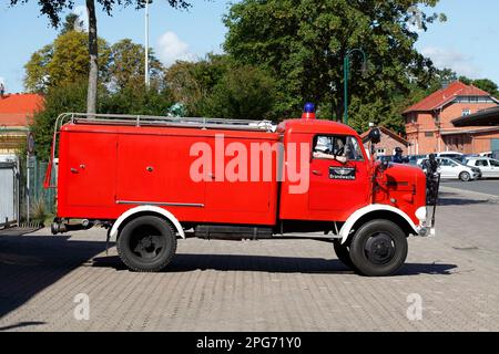 Altes Feuerwehrauto Magirus Deutz, Bruchhausen-Vilsen, Niedersachsen, Deutschland Stockfoto