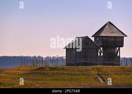 Vogelbeobachtungshaus in Lonjsko polje Stockfoto