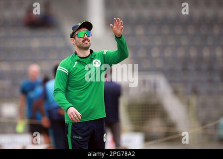 Andrew Balbirnie beim ODI-Spiel Bangladesch-Irland 2. im Sylhet International Cricket Stadium, Lakkarura, Sylhet, Bangladesch. Stockfoto