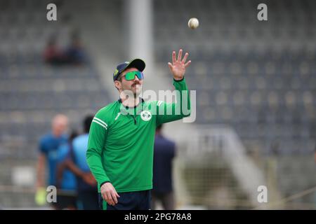 Andrew Balbirnie beim ODI-Spiel Bangladesch-Irland 2. im Sylhet International Cricket Stadium, Lakkarura, Sylhet, Bangladesch. Stockfoto