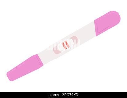 Schwangerschaftstest mit einem positiv resultierenden halbflachen Vektorobjekt Stock Vektor