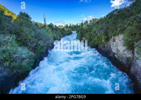 Waikato River, Huka Falls, in der Nähe von Taupo, Neuseeland Stockfoto